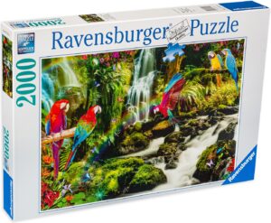 Пъзел Ravensburger от 2000 части - Папагали в джунглата