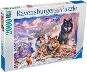 Пъзел Ravensburger от 2000 части - Вълци в снега