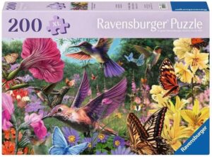 Пъзел Ravensburger от 200 XL части - Колибрита и пеперуди