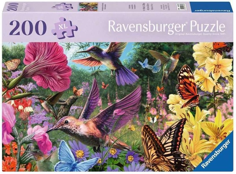 Пъзел Ravensburger от 200 XL части - Колибрита и пеперуди
