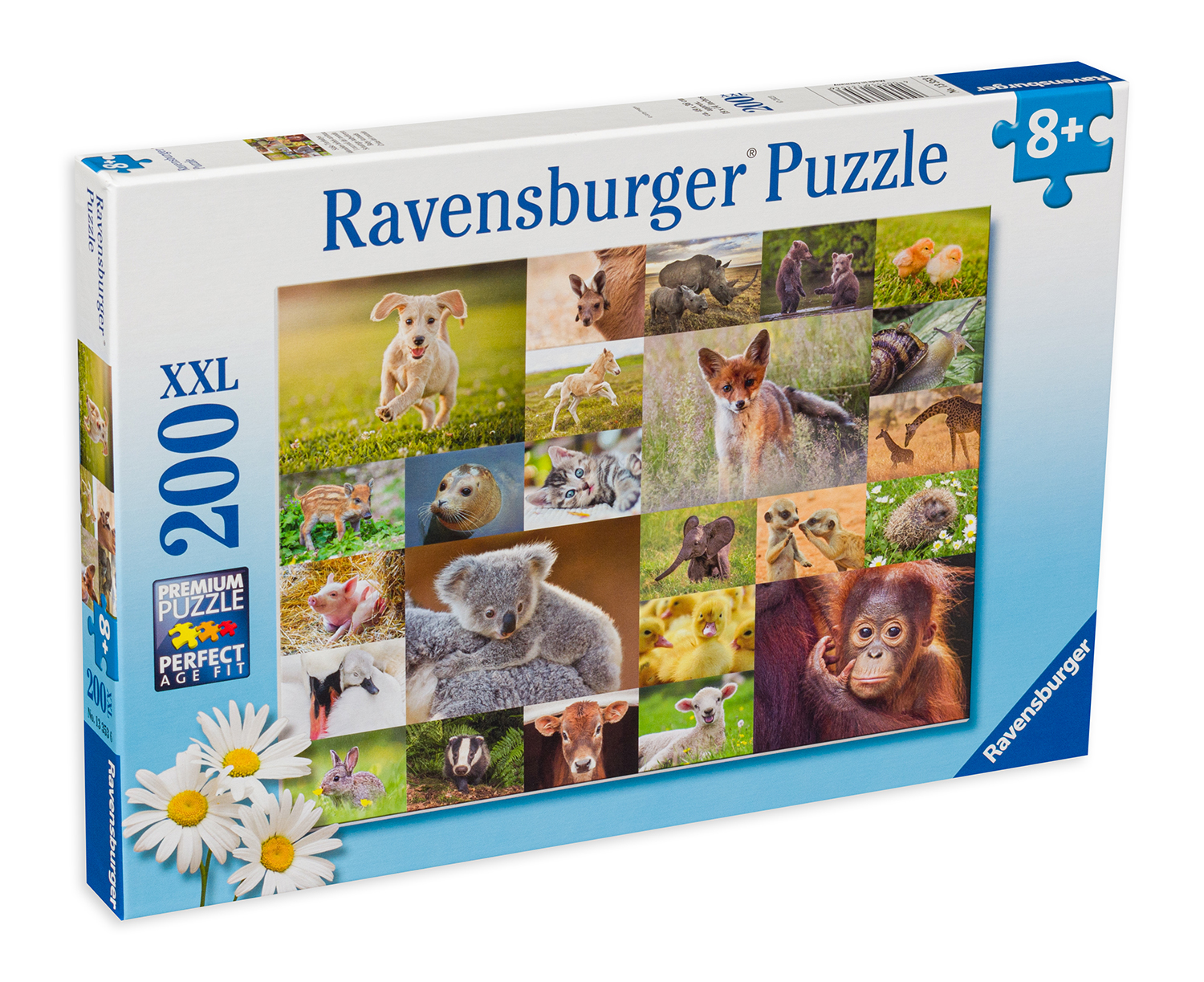 Пъзел Ravensburger от 200 XXL части - Сладки бебета животни