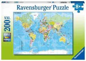 Пъзел Ravensburger от 200 XXL части - Световна карта