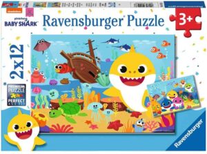 Пъзел Ravensburger от 2 х 12 части - Приключенията на Бебе Акула