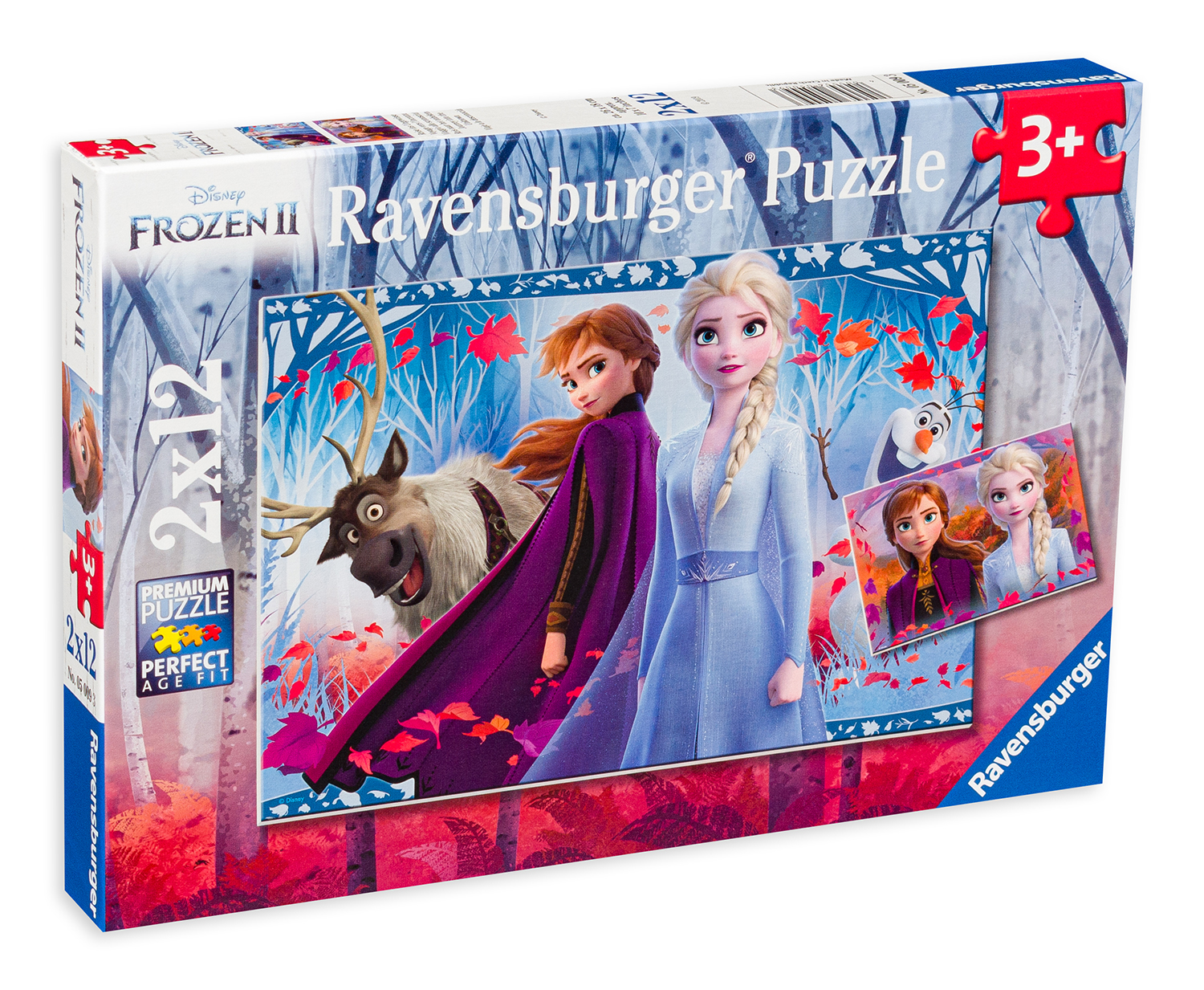 Пъзел Ravensburger от 2 x 12 части - Замръзналото кралство 2, Пътуване към непознатото