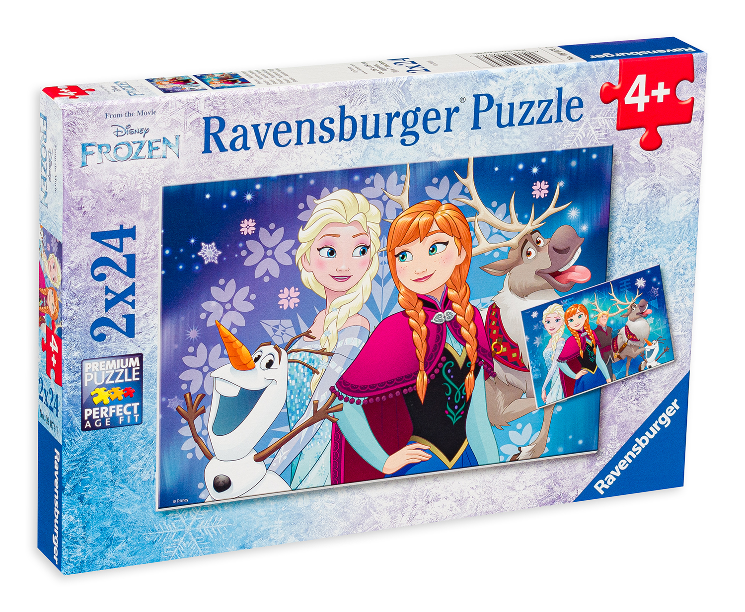 Пъзел Ravensburger от 2 x 24 части - Елза, Анна, Олаф и Свен