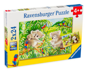 Пъзел Ravensburger от 2 x 24 части - Коали и панди