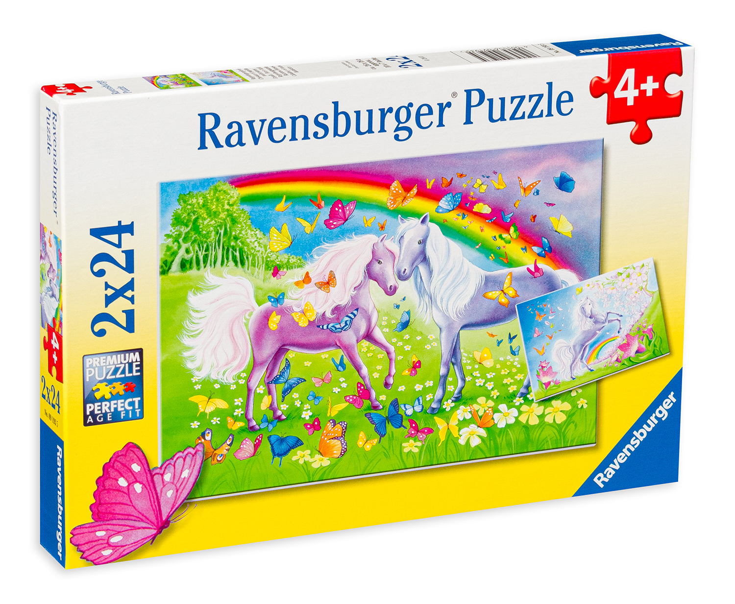 Пъзел Ravensburger от 2 x 24 части - Коне с дъга