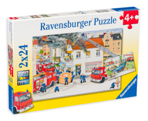 Пъзел Ravensburger от 2 x 24 части - Пожарникари в действие