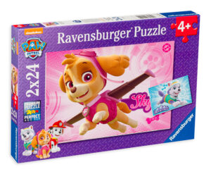 Пъзел Ravensburger от 2 x 24 части - Скай и Еверест, Пес Патрул