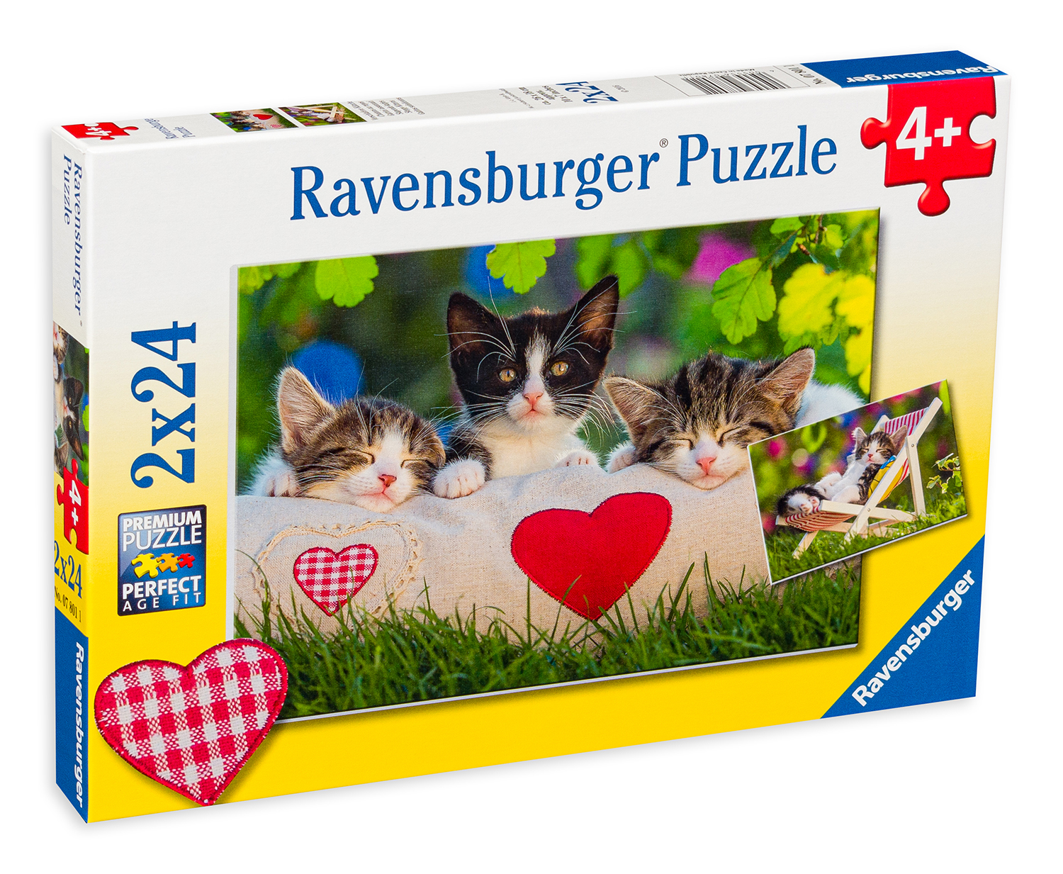 Пъзел Ravensburger от 2 x 24 части - Спящи котета