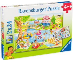 Пъзел Ravensburger от 2 x 24 части - Забавление при езерото