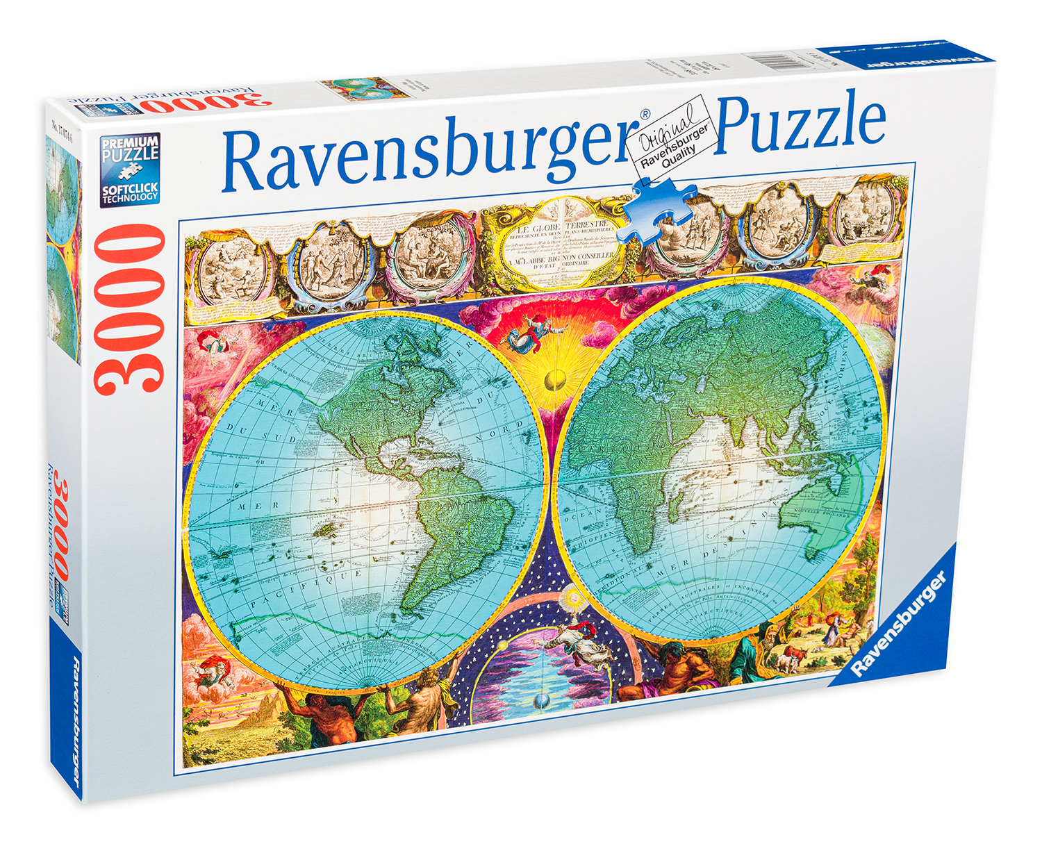 Пъзел Ravensburger от 3000 части - Антична карта на света