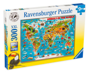 Пъзел Ravensburger от 300 XXL части - Карта на животните по света