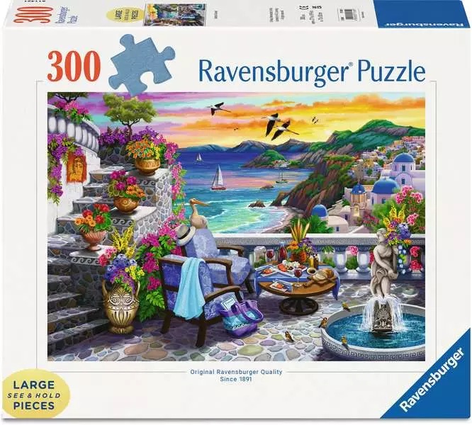Пъзел Ravensburger от 300 XXL части - Залез в Санторини