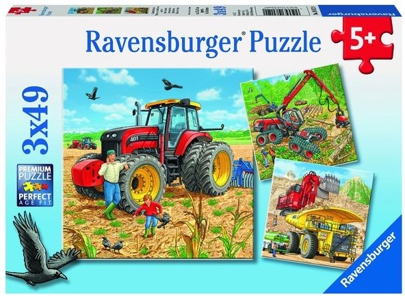 Пъзел Ravensburger от 3 х 49 части - Големи машини
