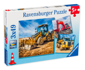 Пъзел Ravensburger от 3 х 49 части - Строителни машини