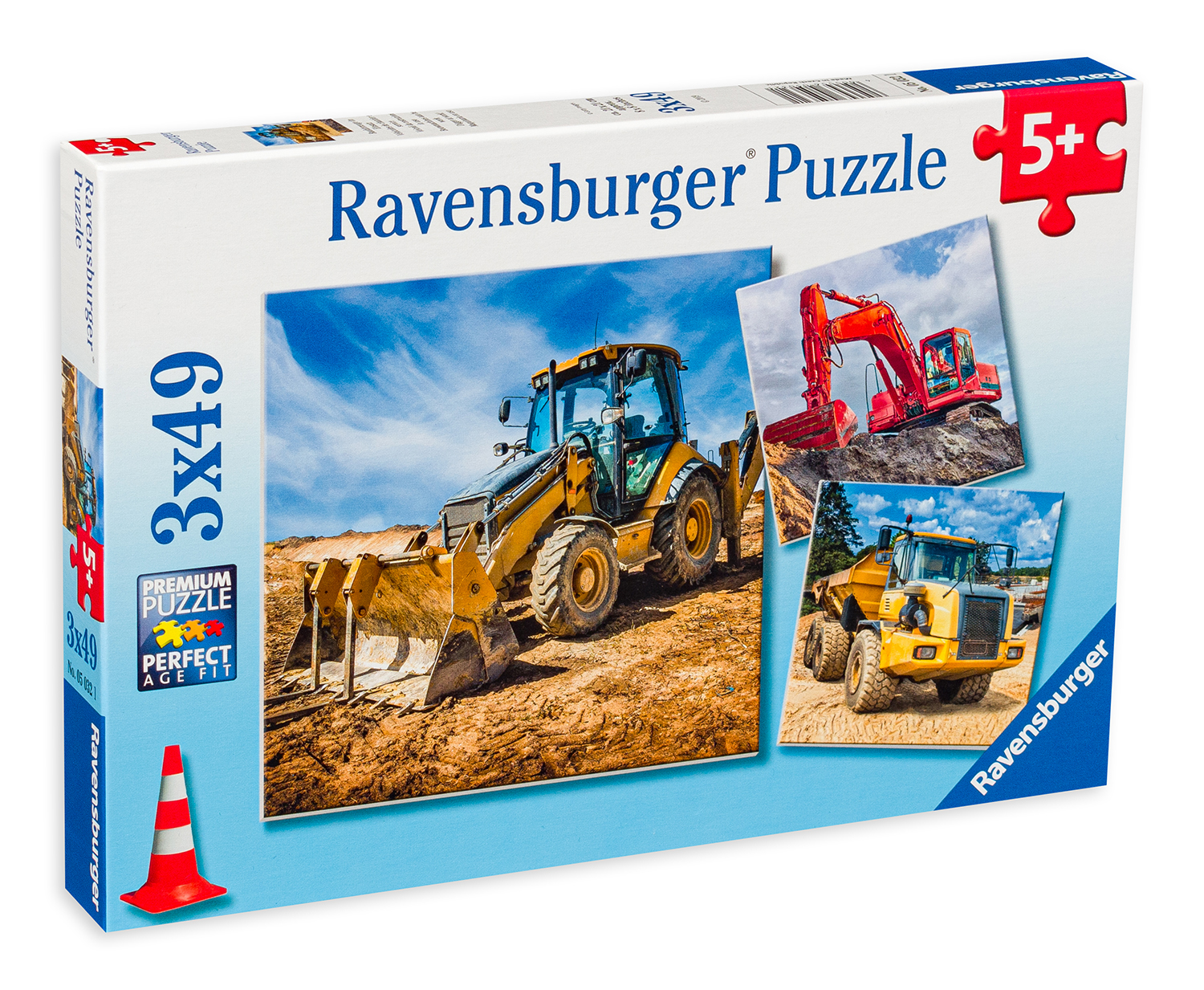 Пъзел Ravensburger от 3 х 49 части - Строителни машини