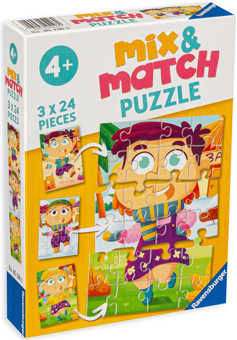 Пъзел Ravensburger от 3 x 24 части - Цветни дрехи