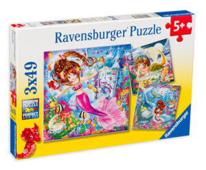 Пъзел Ravensburger от 3 x 49 части - Чаровни русалки
