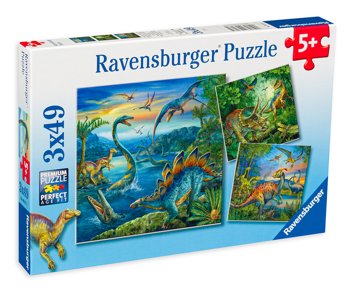 Пъзел Ravensburger от 3 x 49 части - Динозаврите