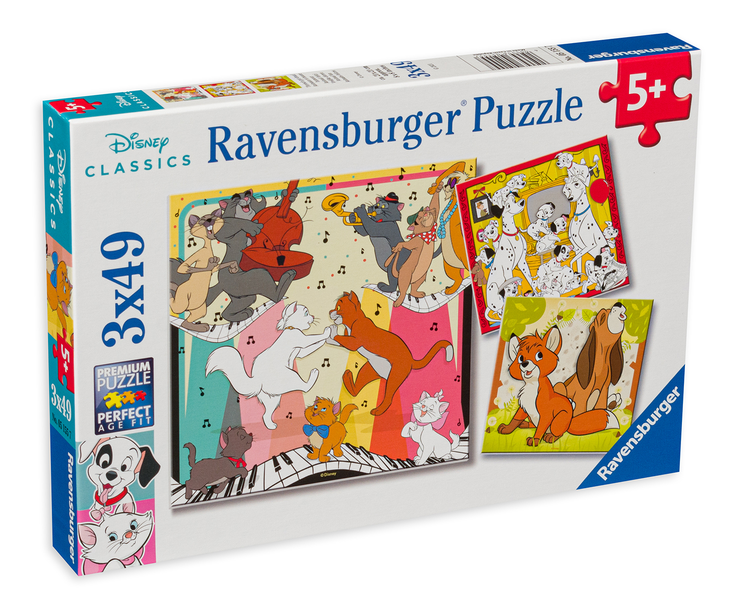 Пъзел Ravensburger от 3 x 49 части - Дисни животни