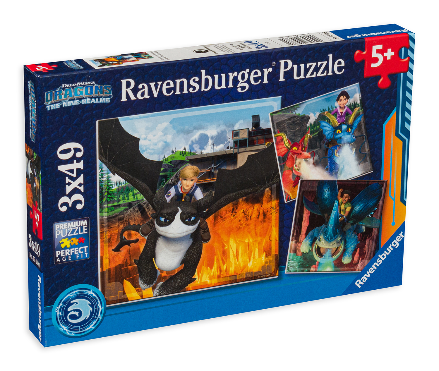 Пъзел Ravensburger от 3 x 49 части - Дракони: 9 -те свята