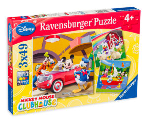 Пъзел Ravensburger от 3 x 49 части - Клубът на Мики Маус