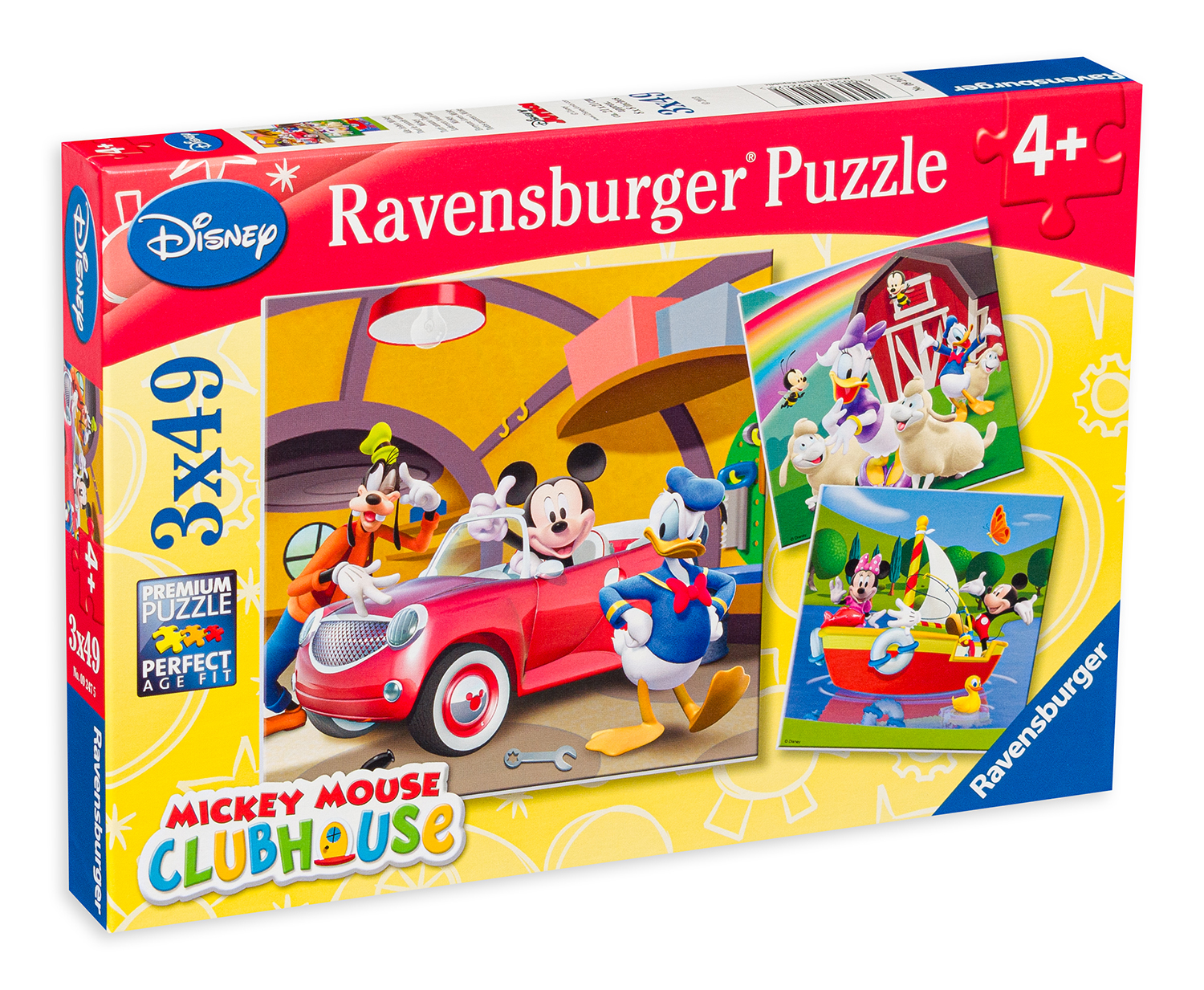 Пъзел Ravensburger от 3 x 49 части - Клубът на Мики Маус