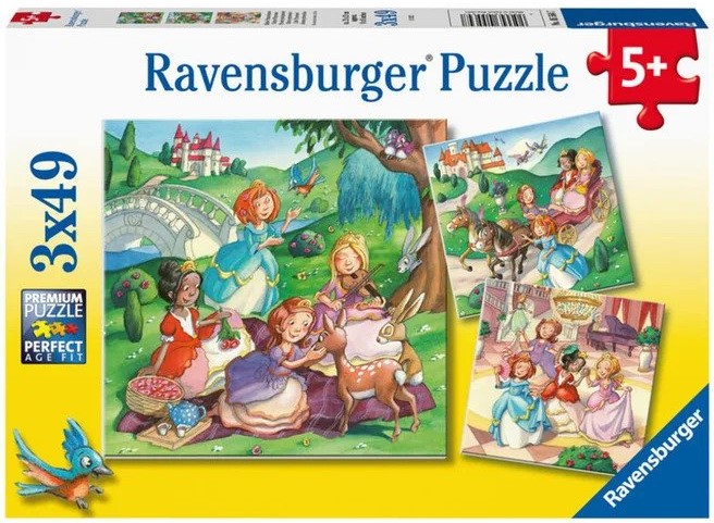 Пъзел Ravensburger от 3 x 49 части - Малки принцеси