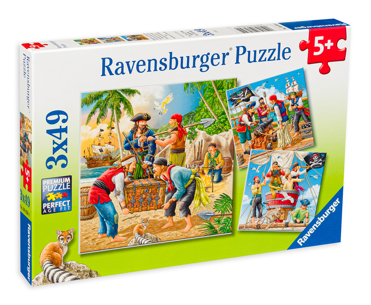 Пъзел Ravensburger от 3 x 49 части - Приключения в морето