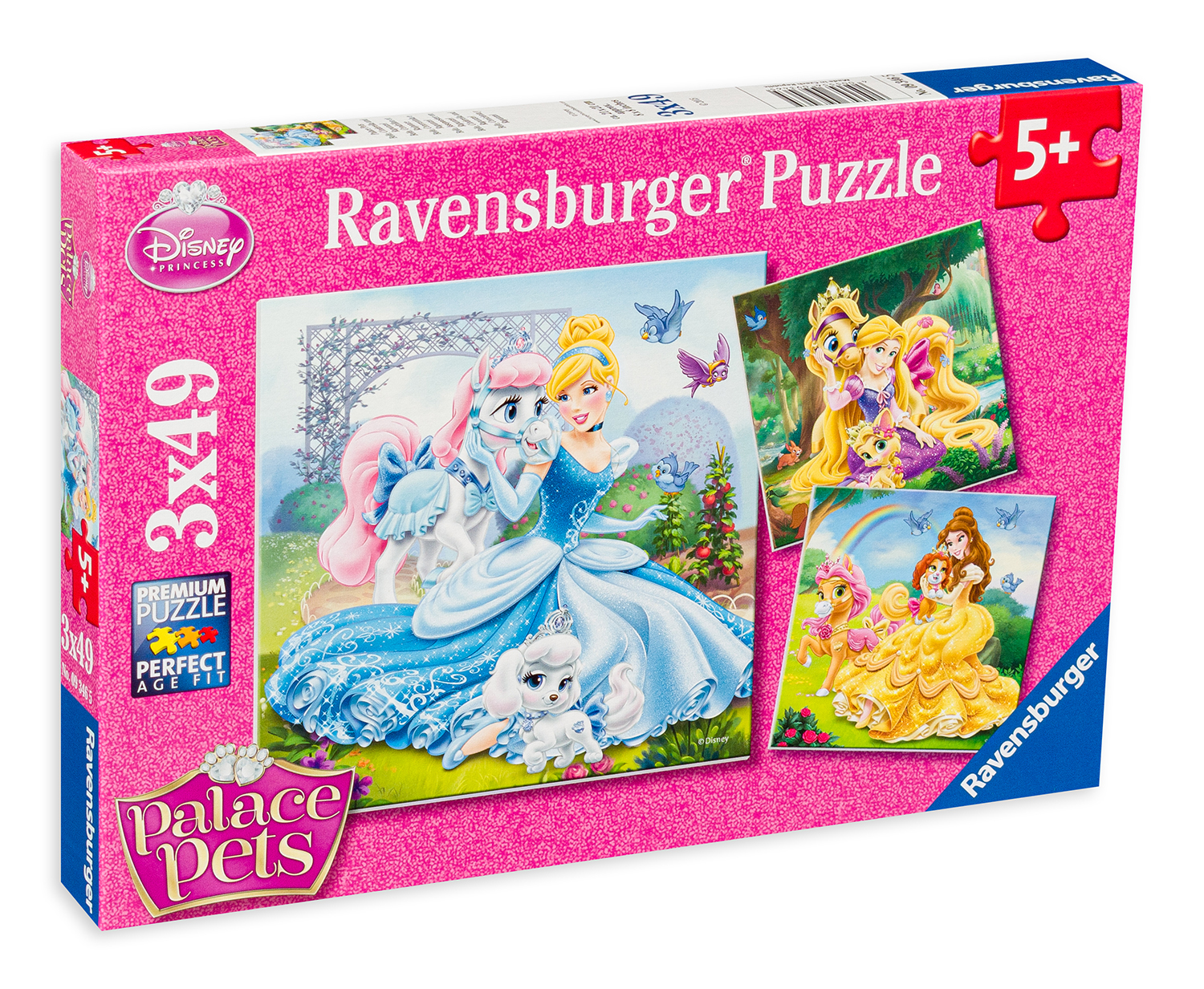 Пъзел Ravensburger от 3 x 49 части - Принцеси и приятелства