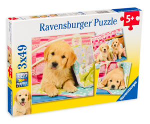 Пъзел Ravensburger от 3 x 49 части - Сладки кученца лабрадори