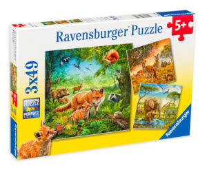 Пъзел Ravensburger от 3 x 49 части - Животинско царство