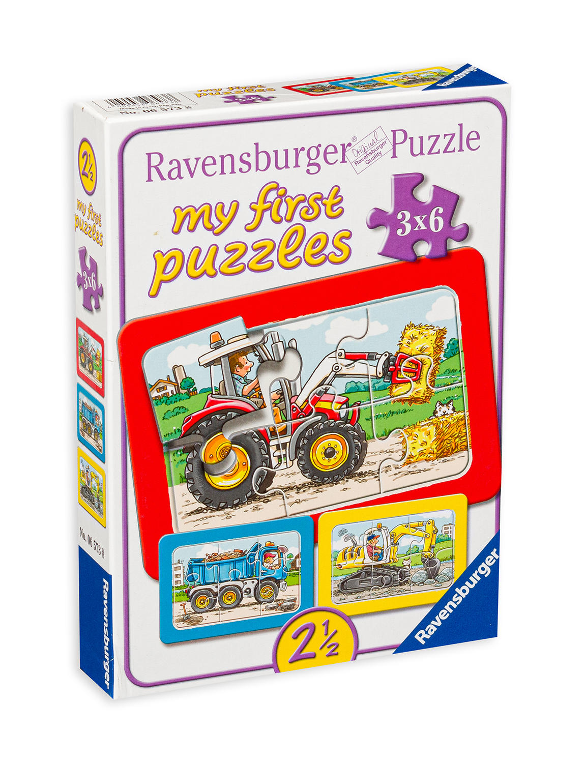 Пъзел Ravensburger от 3 x 6 части - Тежки машини