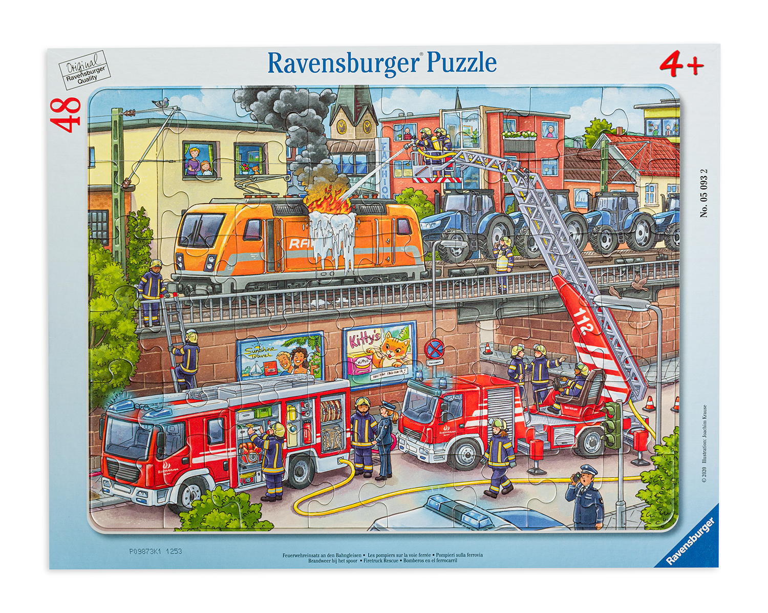 Пъзел Ravensburger от 48 части - Пожарникари по влаковите релси