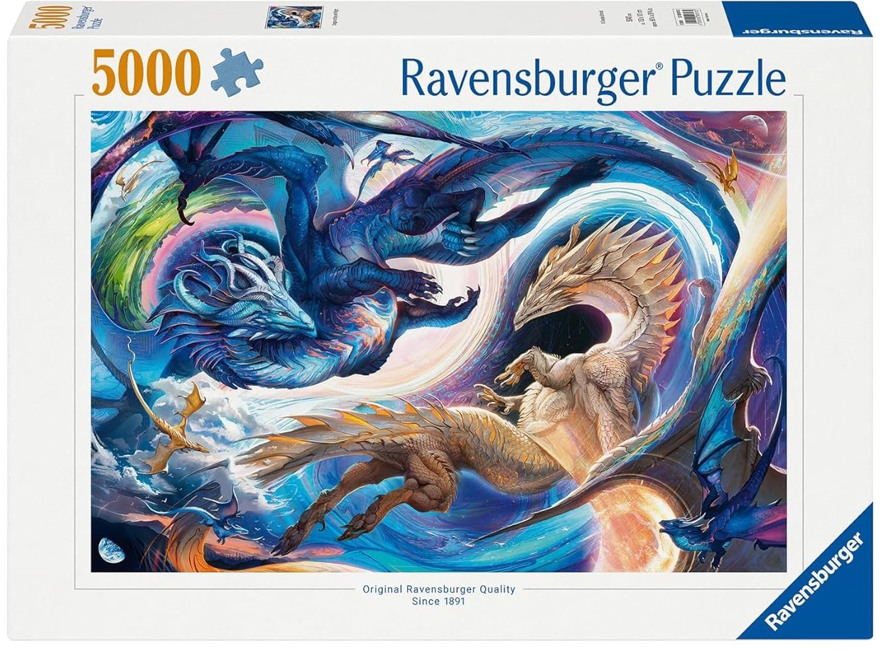 Пъзел Ravensburger от 5000 части - Дракон, Ден и нощ