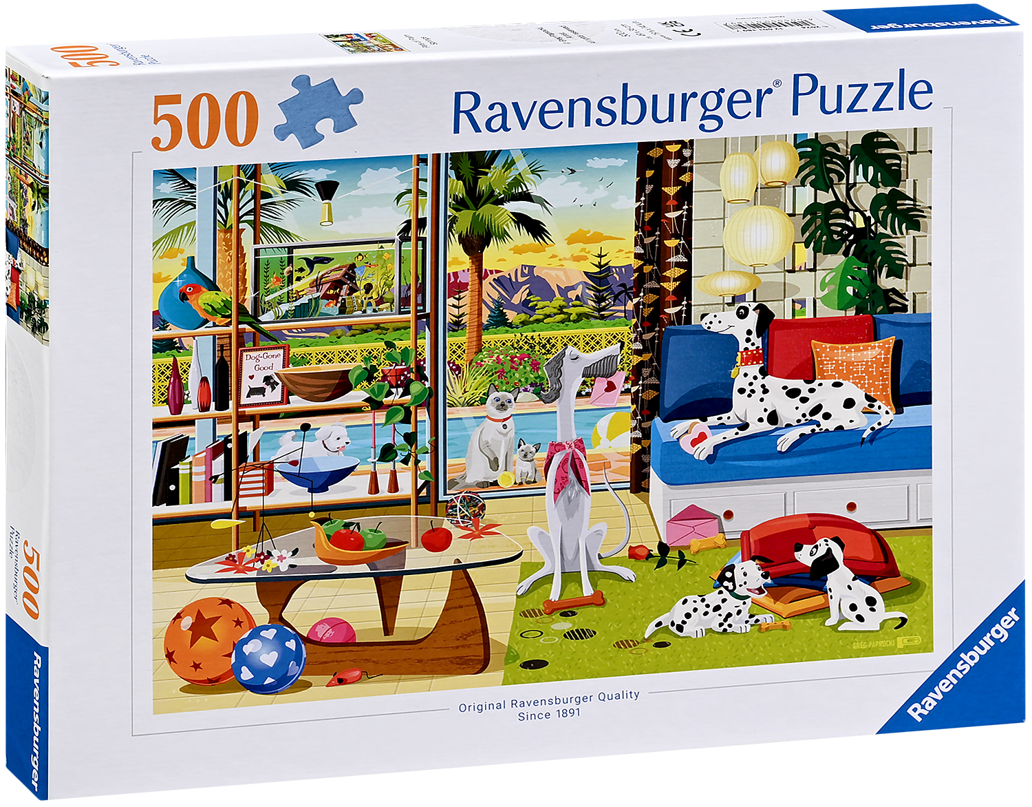 Пъзел Ravensburger от 500 части - Домашните любимци от Палм Спрингс