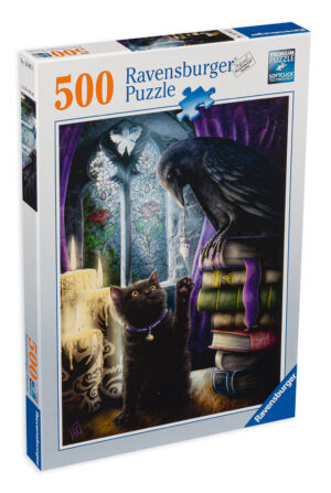 Пъзел Ravensburger от 500 части - Котка и гарван