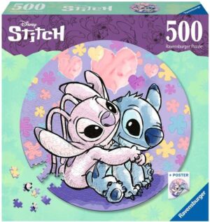 Пъзел Ravensburger от 500 части - Лило и Стич, кръгъл