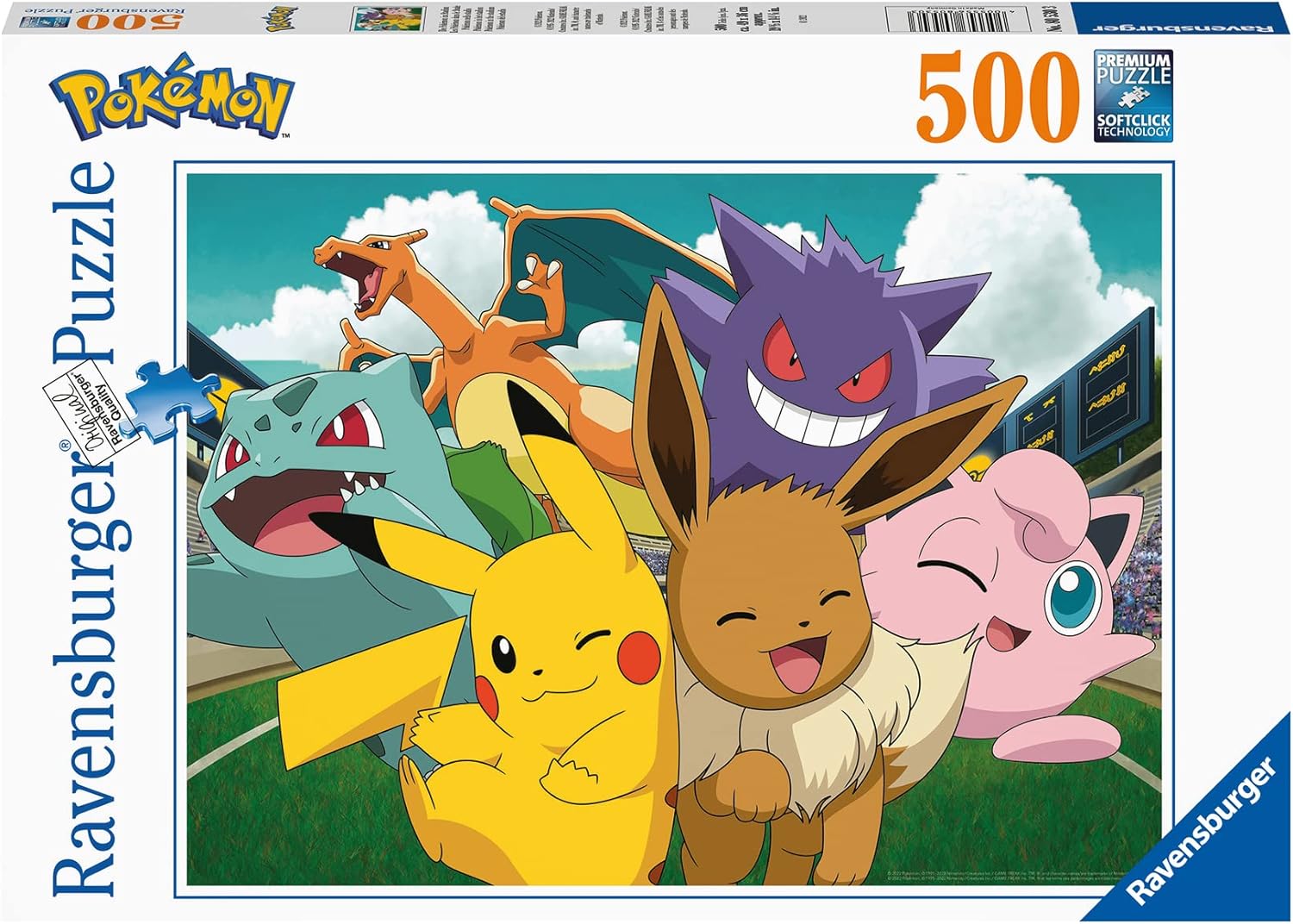 Пъзел Ravensburger от 500 части - Pokémon на стадиона