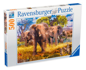 Пъзел Ravensburger от 500 части - Семейство слонове
