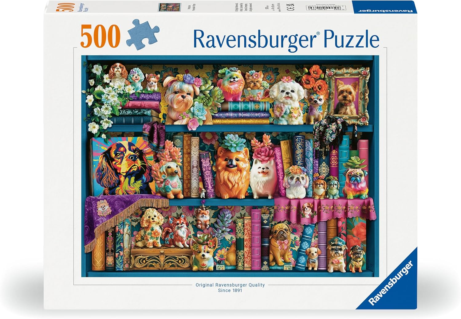 Пъзел Ravensburger от 500 части - Скъпоценни порцеланови кученца