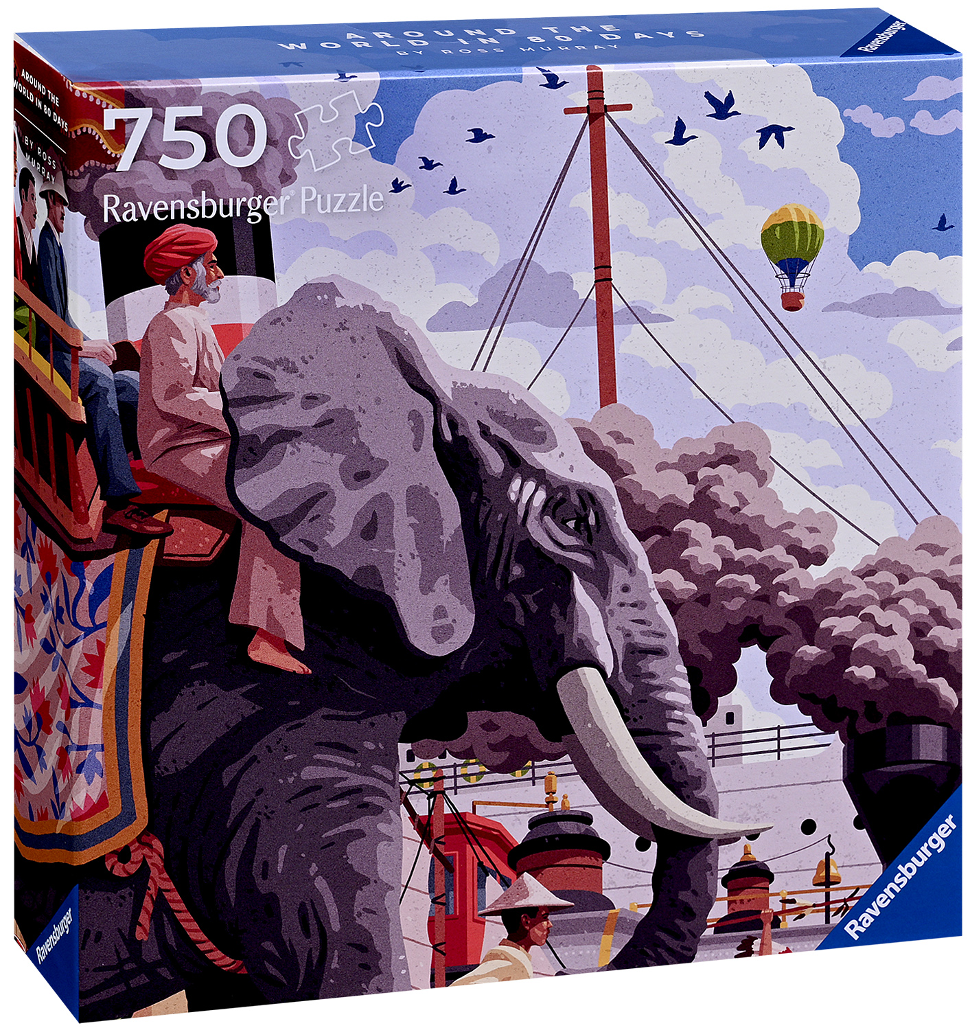 Пъзел Ravensburger от 750 части - Около света за 80 дни