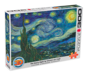 Пъзел с 3D ефект Eurographics от 300 части - Звездна нощ, Ван Гог
