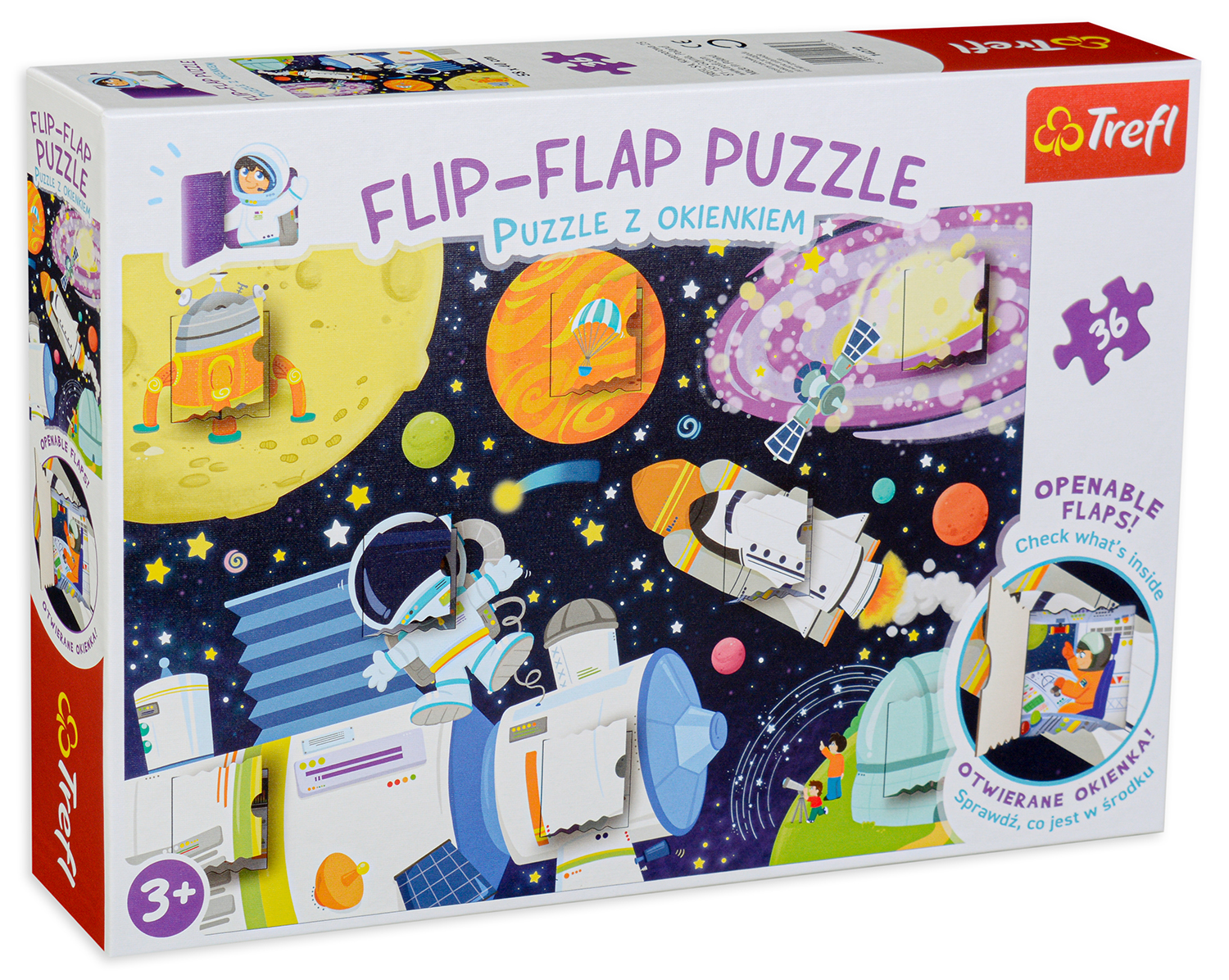 Пъзел с прозорчета Trefl от 36 части - Космос