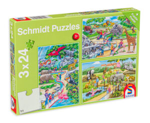 Пъзел Schmidt 3 в 1 - Ден в зоопарка
