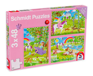 Пъзел Schmidt 3 в 1 - Принцеса в градината