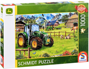 Пъзел Schmidt от 1000 части - Алпийско пасище с трактор John Deere 6120M