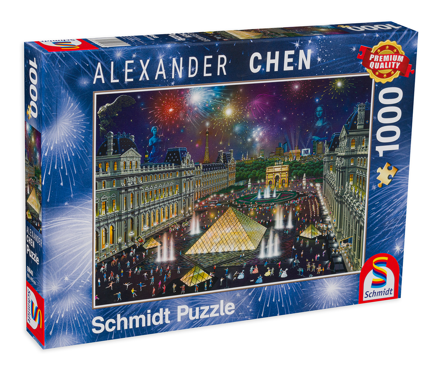 Пъзел Schmidt от 1000 части - Фойерверки над Лувъра, Александър Чен