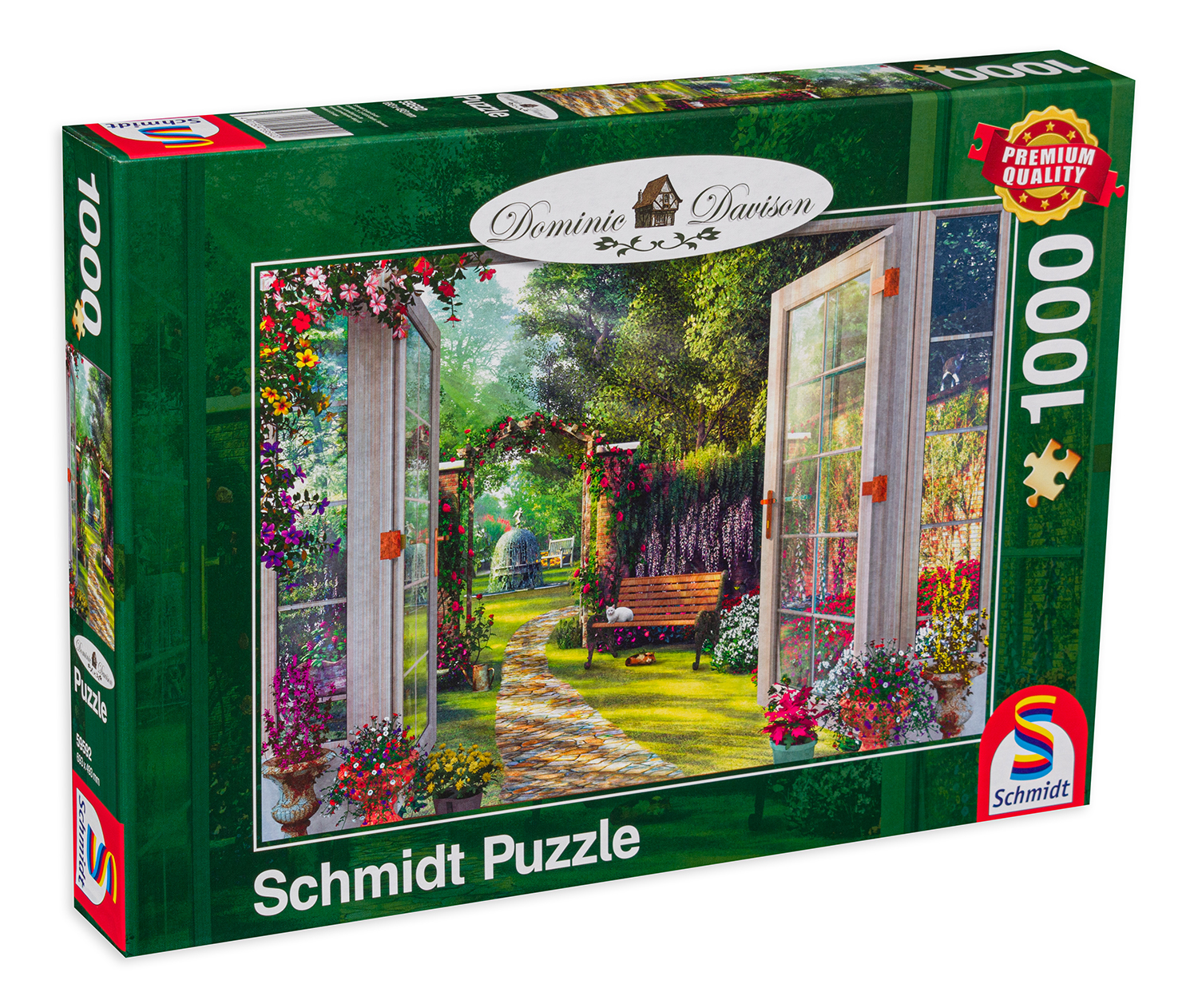 Пъзел Schmidt от 1000 части - Гледка към вълшебната градина, Доминик Дейвисън